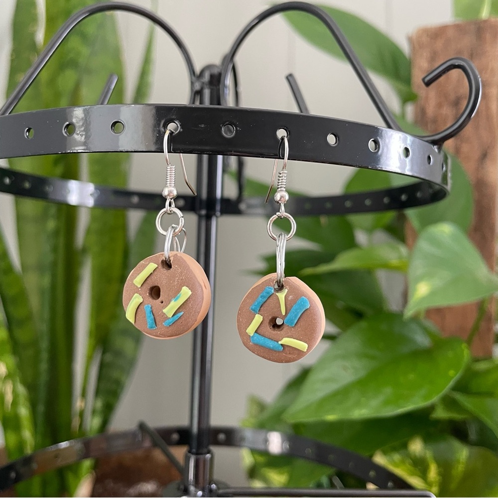 Handmade Clay Donut Earrings